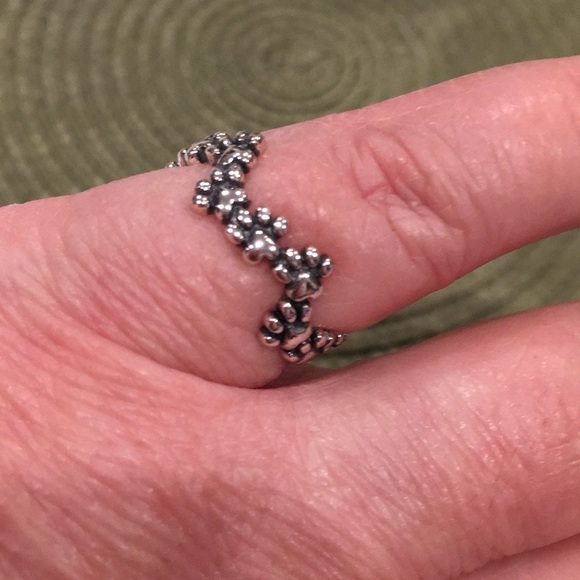 Paw Print Band Ring 925 Silver - Picture 5 of 9